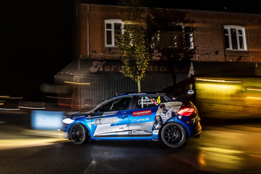 Jacob Madsen og Line Nedergaard kørte sig til andenpladsen i Rally Stoholm, der bød på fire hastighedsprøver lørdag aften
(Foto: Jokum Tord Larsen)